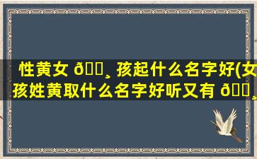 性黄女 🌸 孩起什么名字好(女孩姓黄取什么名字好听又有 🕸 深意)